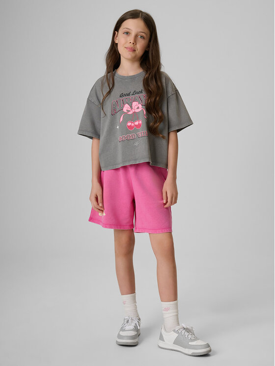 4F 4F Szorty sportowe SUMMER SPLASH Różowy Loose Fit