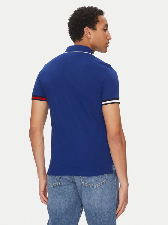 Tommy Hilfiger Tommy Hilfiger Polokošile Flag Cuff MW0MW38458 Modrá Slim Fit