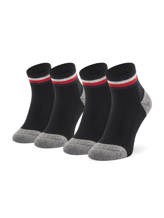 Tommy Hilfiger Tommy Hilfiger Dlouhé ponožky 100001501 Černá