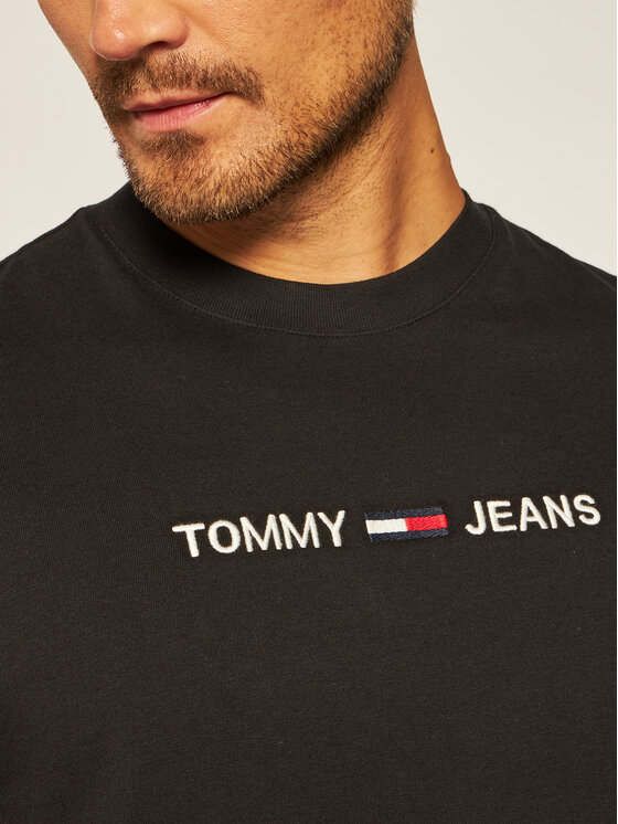 Tommy Jeans T Shirt Straight Logo Tee DM0DM08472 Czarny Regular Fit Modivo.pl