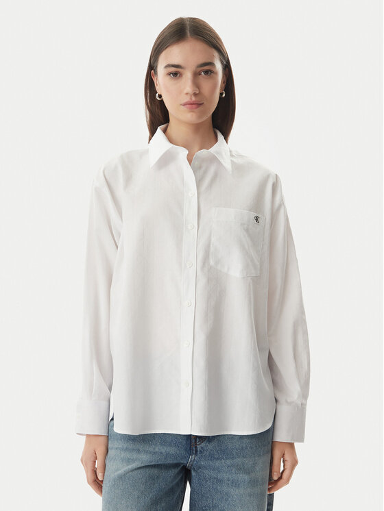 Calvin Klein Jeans Cămașă LV047G126G Alb Relaxed Fit