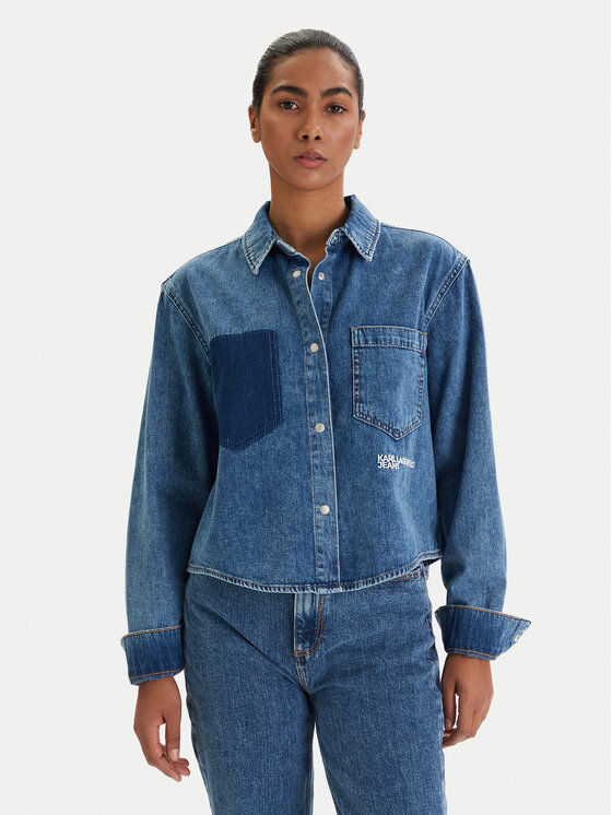 Karl Lagerfeld Jeans Karl Lagerfeld Jeans Τζιν πουκάμισο B1W11021 Μπλε Regular Fit