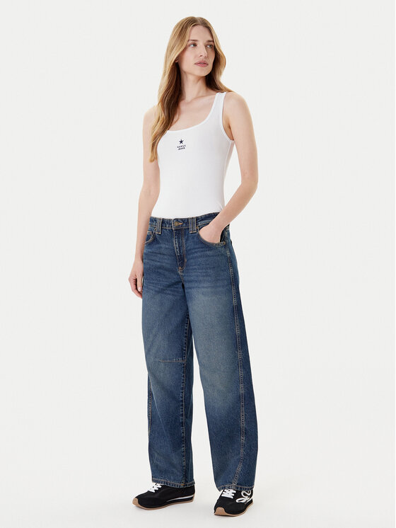 Guess Jeans Guess Jeans Τοπ W4YP48 KA0H1 Λευκό Regular Fit