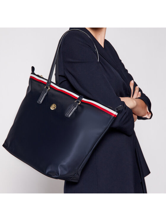 Tommy Hilfiger Tommy Hilfiger Rankinė Poppy Tote Corp AW0AW08832 Tamsiai mėlyna