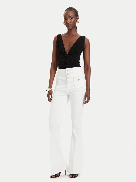 Guess Guess Džinsai W6GA14 D0857 Kreminė Slim Fit
