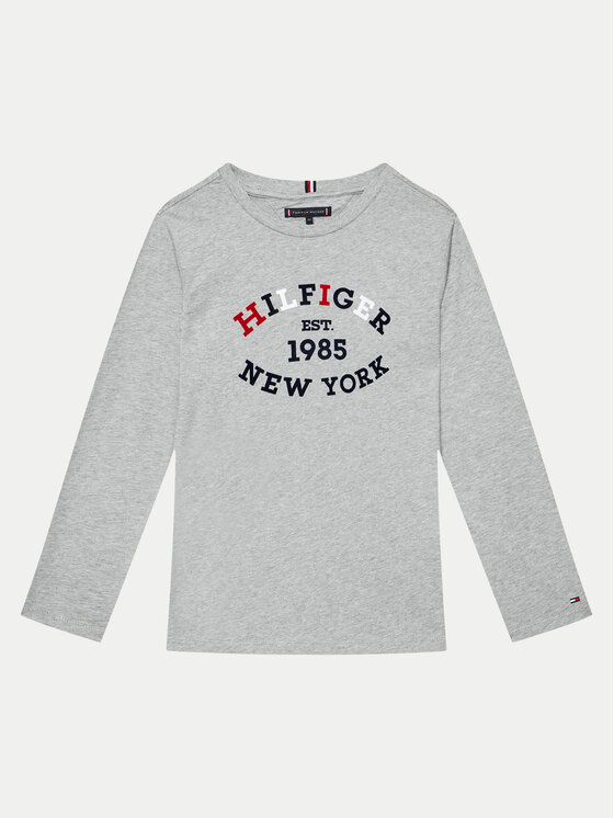 Tommy Hilfiger Bluză Monotype Flock KB0KB08659 D Gri Regular Fit