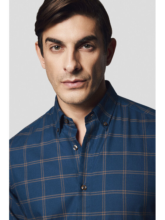 Lancerto Lancerto Koszula Luigia KO073224000032 Granatowy Slim Fit