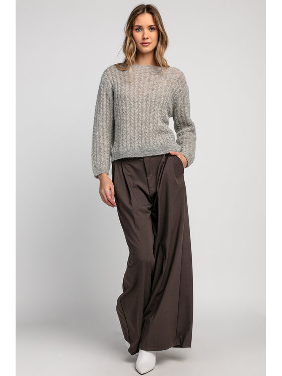 Fobya Fobya Sweter F1981 Szary Baseball Fit