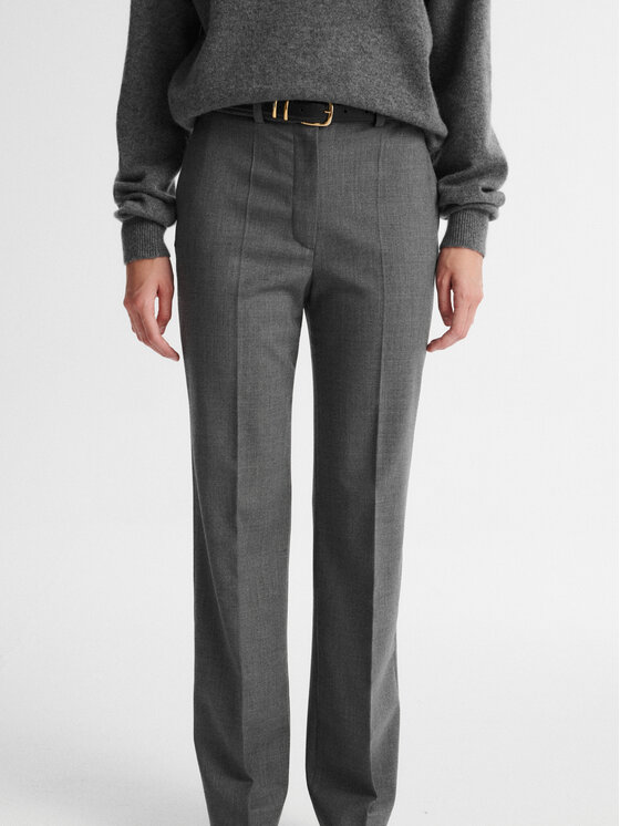 MARI PRETI MARI PRETI Kalhoty z materiálu SERENE Šedá Slim Fit