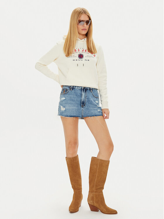 Guess Jeans Guess Jeans Džemperis W4BQ20 KC811 Smėlio Regular Fit