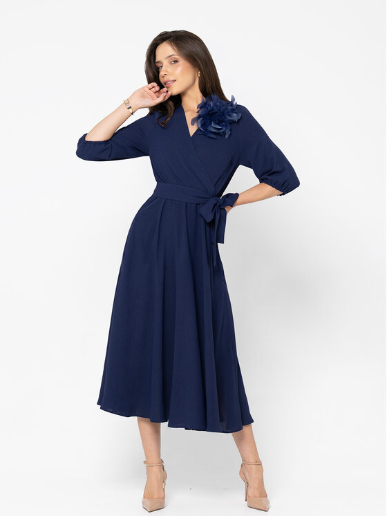 LIDIA KALITA LIDIA KALITA Sukienka koktajlowa Ophélie Granatowy Flare Fit