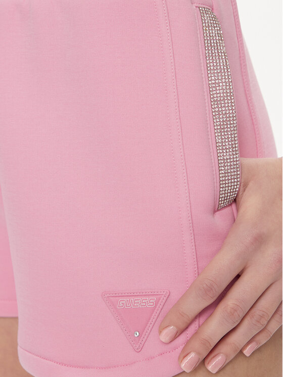 Guess Guess Šortky z materiálu Kiara V4GD16 FL04P Růžová Regular Fit