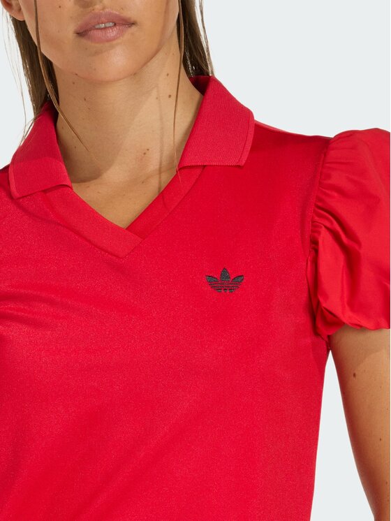 adidas adidas Sukienka codzienna with balloon sleeves Czerwony Slim Fit
