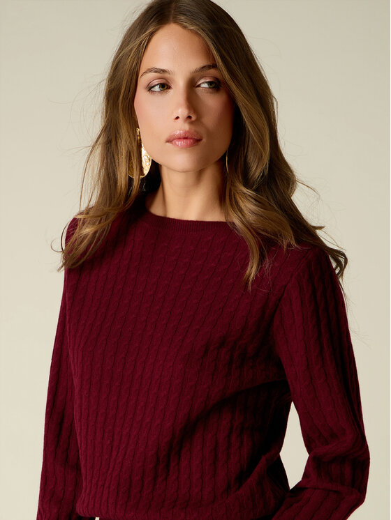 Oltre Oltre Sweter M294J005548N029 Bordowy Regular Fit