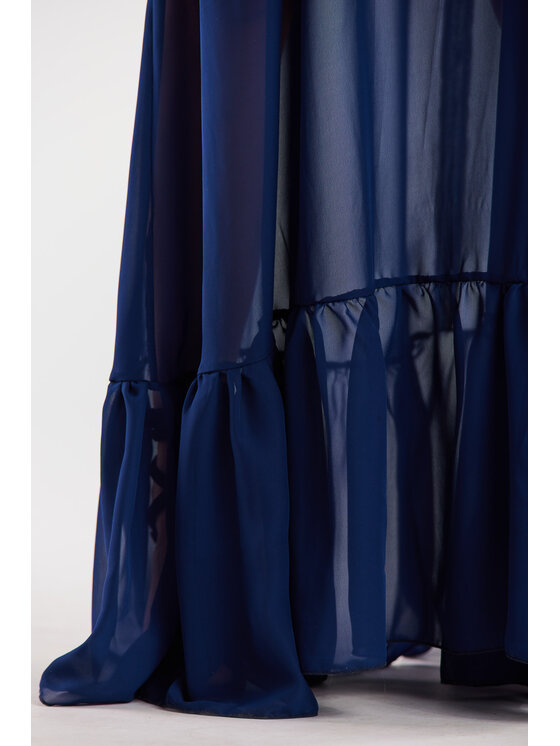 Awama Awama Sukienka letnia A516 Granatowy Basic Fit