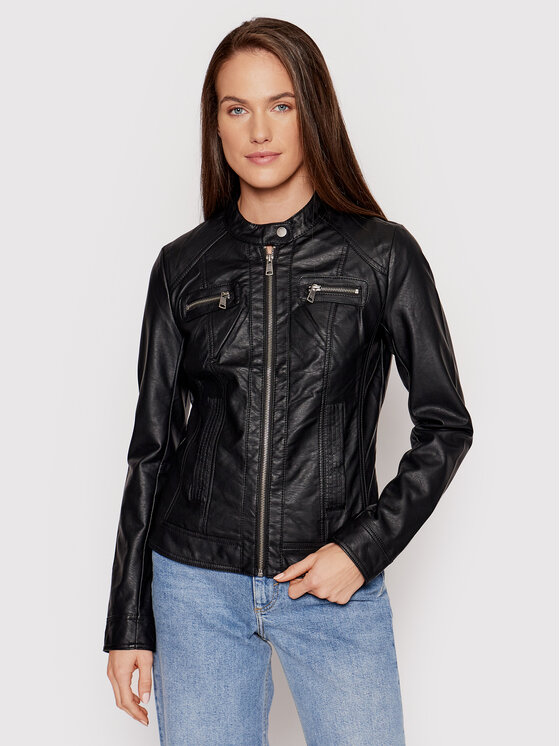 ONLY ONLY Куртка зі штучної шкіри Bandit 15081400 Чорний Regular Fit