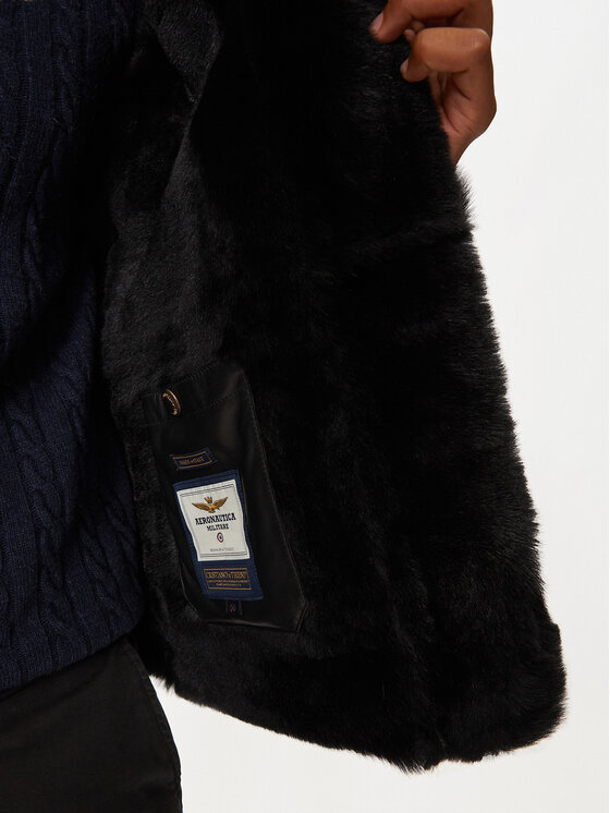Aeronautica Militare Aeronautica Militare Fellmantel 242PN1621763 Schwarz Regular Fit