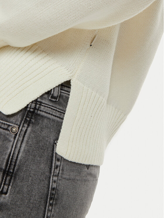 Guess Jeans Guess Jeans Džemperis W4BR14 Z3HM1 Écru Regular Fit