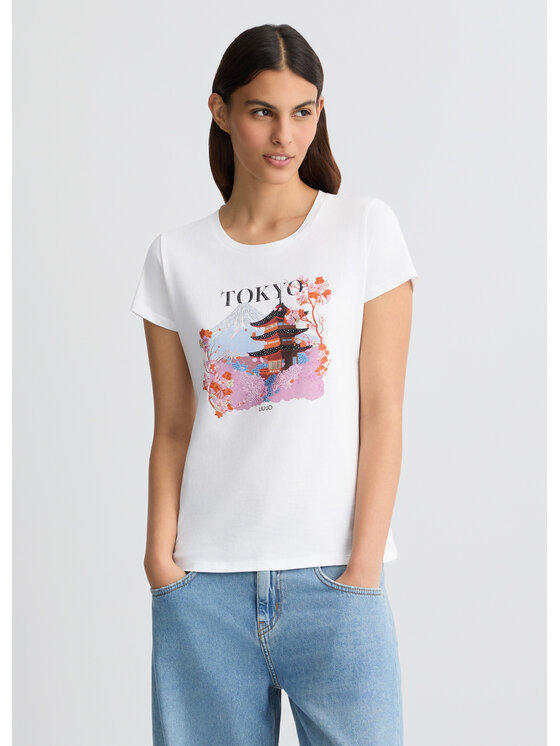 Liu Jo Liu Jo T-Shirt WA5239JS923M9567 Biały Regular Fit
