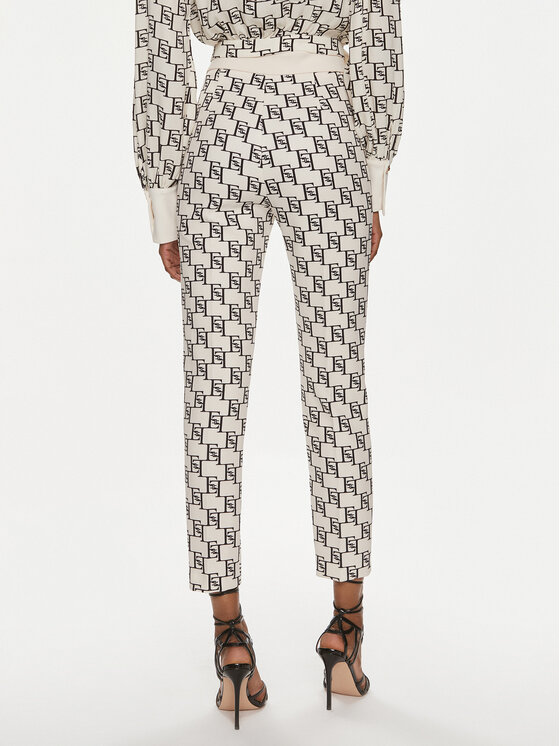 Elisabetta Franchi Elisabetta Franchi Παντελόνι υφασμάτινο PA-S14-41E2-V320 Εκρού Slim Fit