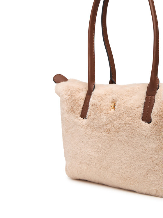 Tommy Hilfiger Tommy Hilfiger Torbica Popette East West Tote Faux Fur AW0AW19310 Svijetlo bež