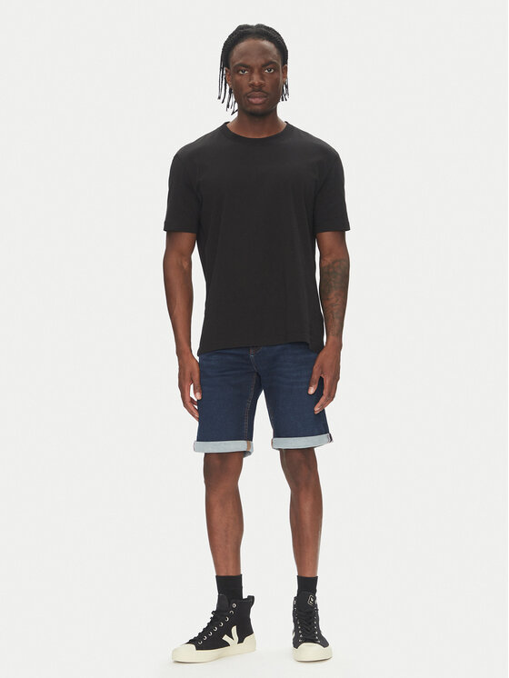 Mustang Mustang Szorty jeansowe Chicago Z 1016349 Granatowy Slim Fit