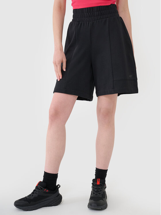 4F 4F Szorty sportowe SS MIDSHOP TEXTILE Czarny Regular Fit