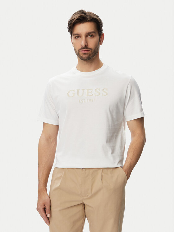 Guess Tricou M6YI41 K4227 Alb Regular Fit