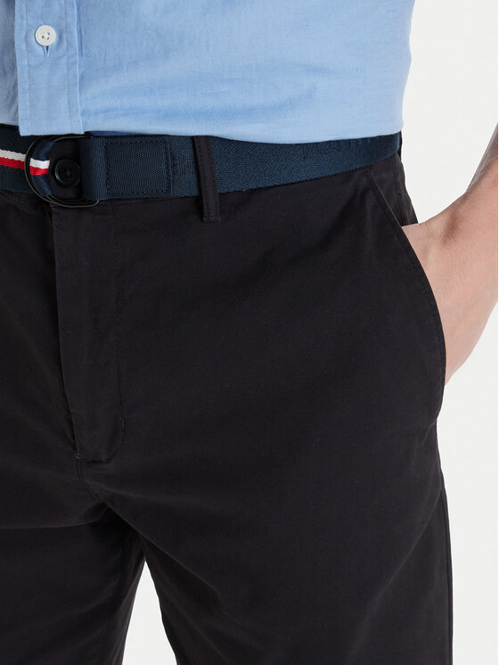 Tommy Hilfiger Tommy Hilfiger Shorts-Set mit Gürtel Denton MW0MW42349 Schwarz Slim Fit