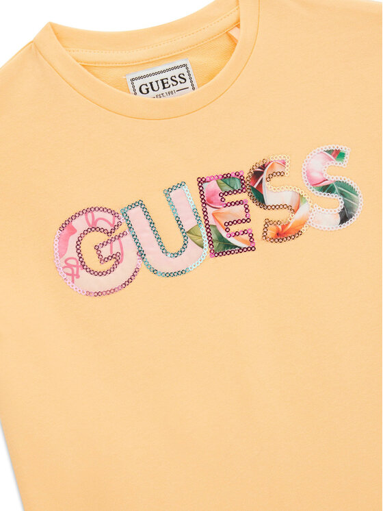 Guess Guess Každodenné šaty K6GK10 KAE24 Svetlo oranžová Regular Fit