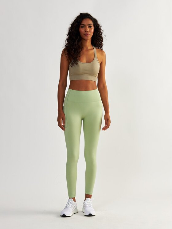 BeShaped BeShaped Legginsy z Kieszeniami Lift Me Up Zielony Shaping Fit