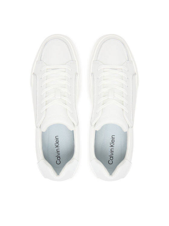 Calvin Klein Calvin Klein Sneakersy Chunky Cupsole Lace Up Lth Pinch YM0YM01454 Bílá