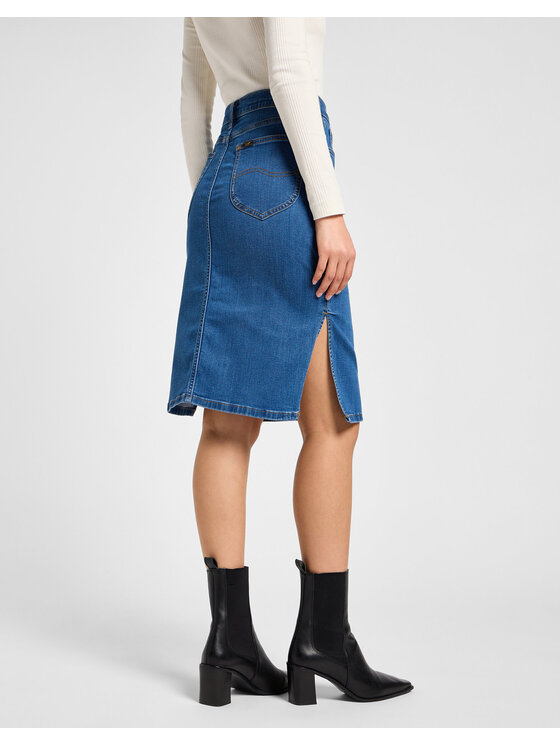 Lee Lee Spódnica SKIRT Niebieski Slim Fit