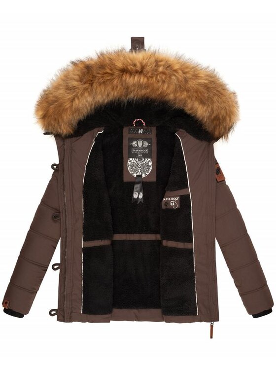 Navahoo Navahoo Kurtka zimowa Zoja Brązowy Casual Fit