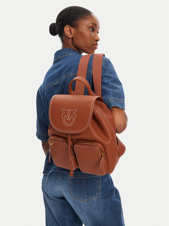 PINKO PINKO Nahrbtnik Carrie Backpack PE 25 PLTT 104351 A1LF Rjava