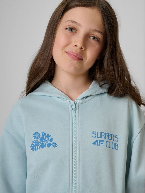 4F 4F Bluza SUMMER SPLASH Niebieski Loose Fit