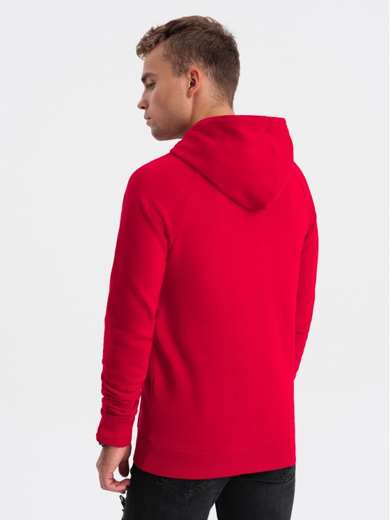 Ombre Ombre Mikina OM-SSPS-0151 Červená Regular Fit