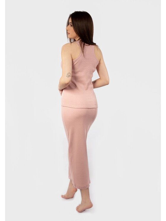 DKaren Sport DKaren Sport Komplet bluzka i spódnica DK-K-P1 Różowy Slim Fit