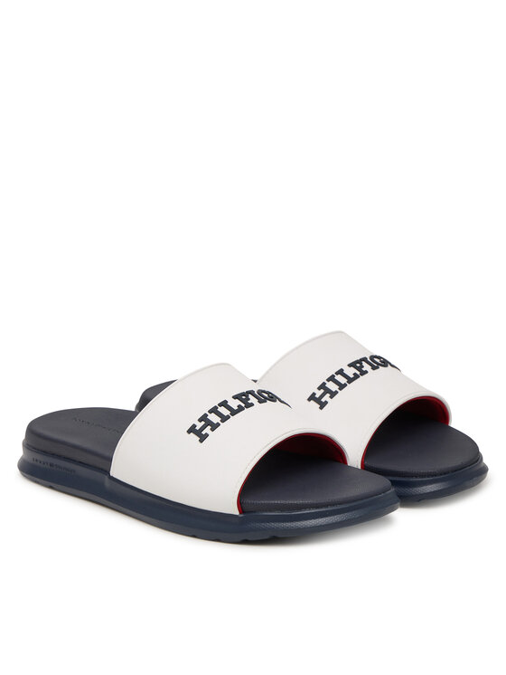 Tommy Hilfiger Tommy Hilfiger Παντόφλες Dual Density Hilfiger Pool Slide FM0FM05797 Λευκό