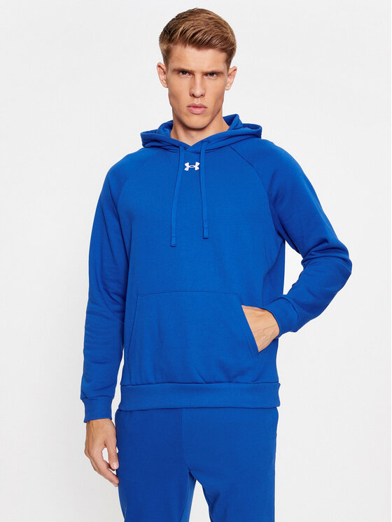 Under Armour Džemperis ar kapuci Ua Rival Fleece Hoodie 1379757 Zils Loose Fit