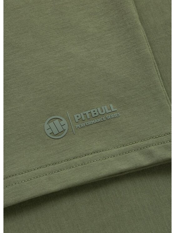 PITBULL PITBULL Koszulka techniczna Casual Sport SMALL LOGO Zielony Regular Fit