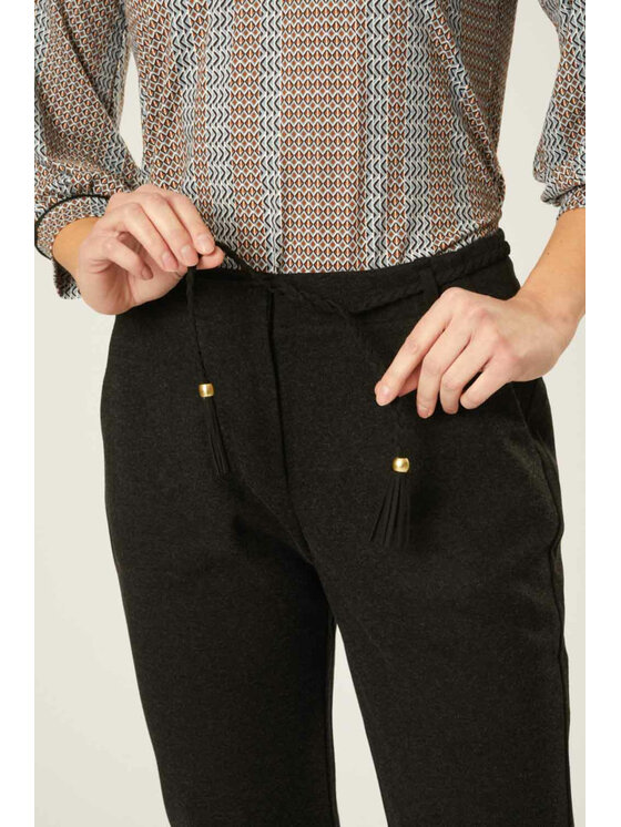 QUIOSQUE QUIOSQUE Dámské kalhoty 3NG004299 Černá Regular Fit