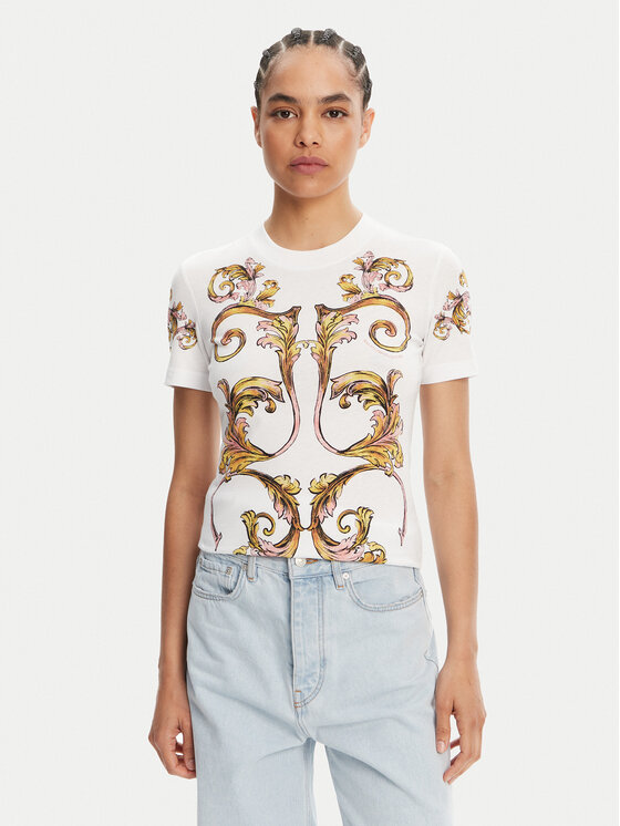 Versace Jeans Couture Versace Jeans Couture T-Shirt 78HAH6P8 Bílá Slim Fit