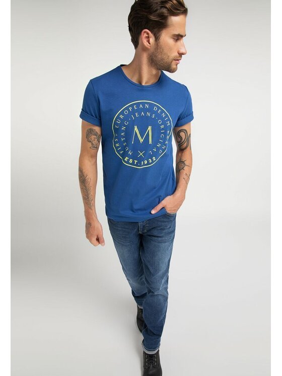 Mustang Mustang T-shirt ALEX C PRINT Blu Regular Fit