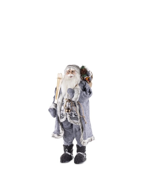 MIAhome MIAhome Figurka świąteczna Święty Mikołaj NICOLAS Szary