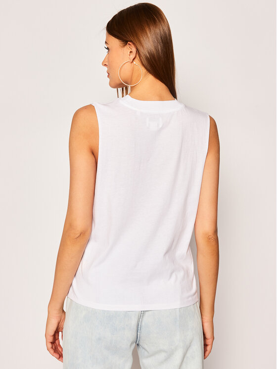 Wrangler Wrangler Top Sleeveless Tee W7Q6GH989 112132085 Biały Regular Fit