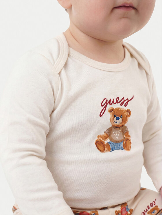 Guess Guess Komplet body, spodnie i skarpetki H6YG08 K4134 Kremowy