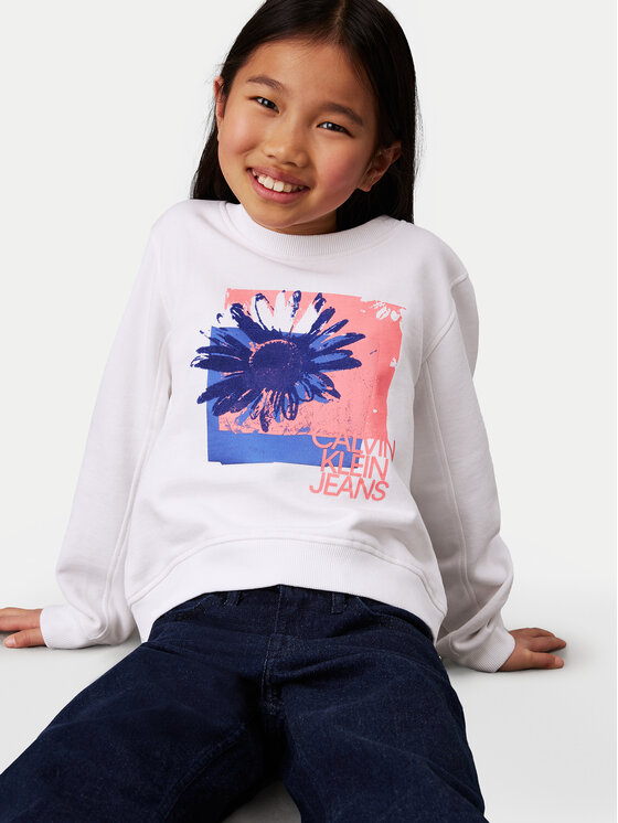 Calvin Klein Jeans Calvin Klein Jeans Džemperis Flower Graphic IG0IG02635 Balta Regular Fit