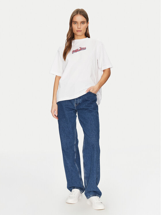 Guess Jeans Guess Jeans Marškinėliai W5GI29 K8HM0 Balta Regular Fit