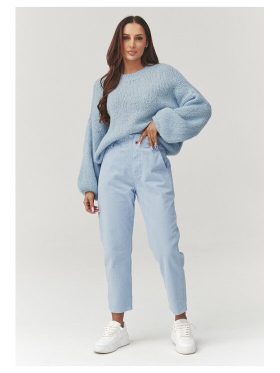 Makadamia Makadamia Jeansy C33 Niebieski Baggy Fit